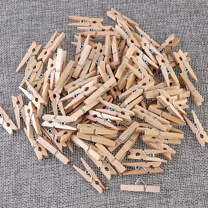 Sturdy Mini Clothes Pins for Photo, Small Clips for Crafts Display, Baby Shower - Image 9
