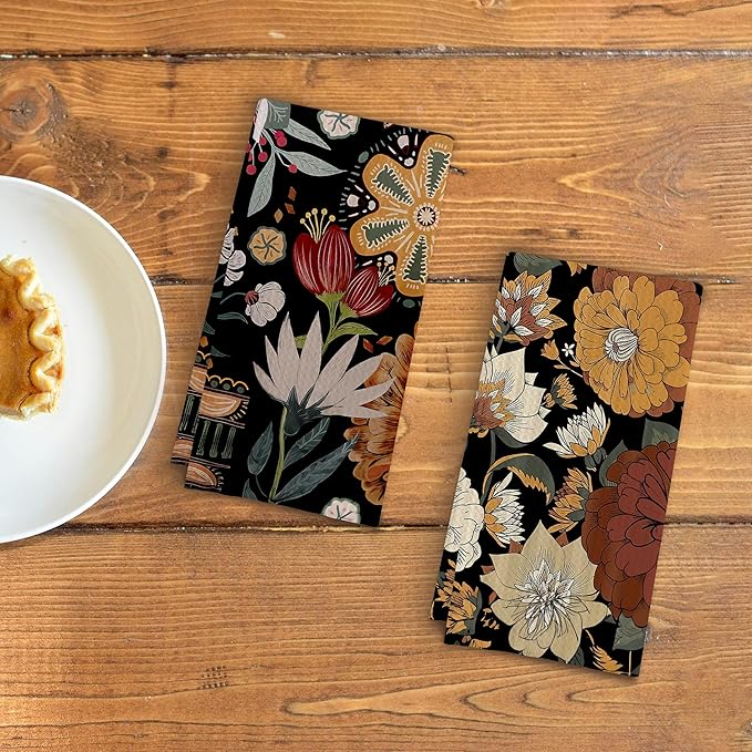 Abstract Floral Kitchen Dish Towels - Image 3