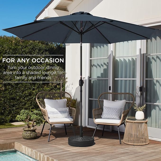 Best Choice Products 10ft Outdoor Table Compatible Steel Polyester Market Patio Umbrella w/Crank and Easy Push Button Tilt - Image 3
