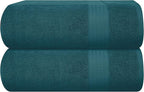 GLAMBURG Premium Cotton Oversized 2 Pack Bath Sheet 35x70-100% Pure Cotton by GLAMBURG