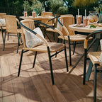 Flash Furniture Lila 2 Pack Beige Rattan Indoor-Outdoor Restaurant Stack Chair - Image 6