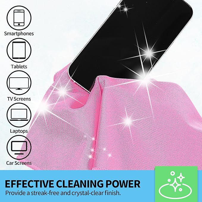 HOMERHYME Microfiber Cleaning Cloth, 12 Pack Window Glasses Cleaning Cloth - Image 4