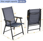 Yaheetech Outdoor Patio Chairs Set of 4, Portable Dining Chairs with Armrests for Camping, Lawn Yard Beach, Folding Outdoor Chairs 4-Pack with Metal Frame, Navy Blue - Image 3