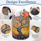 Abstract Tree Flowers Laundry Basket, Oxford Cloth Laundry Hamper - Image 4