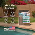 IRIS USA 35-Gallon Outdoor Deck Delivery Storage Box, Lockable & UV-Protected, Weather-Resistant Patio Storage for Cushions, Garden Tools & Packages, Waterproof Resin, Durable & Stylish Design - Beige - Image 7