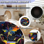 Colorful Palm Tree Laundry Basket Foldable Oxford Cloth Hawaii Laundry Hamper - Image 6