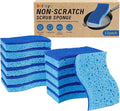 12 Count Non-Scratch Dish Sponges Kitchen, Long Lasting Cleaning Sponges by Derloyo