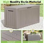 Outdoor Storage Box, Resin Deck Boxes Indoor and outdoor, Waterproof Storage Box Lockable Lid (Grey, 75 Gallon) - Image 3