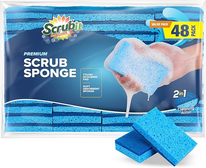 SCRUBIT 48 Pack Kitchen Sponges by SCRUBIT