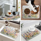 Spring Floral Dish Drying Mat for Kitchen Counter Summer Colorful Flower - Image 7