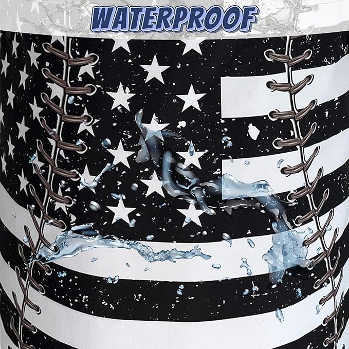 Baseball Textures Laundry Basket Foldable Oxford Cloth American Flag Laundry - Image 4