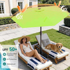 AreShark 7.5FT Patio Umbrella Table Market Umbrella with 6 Sturdy Ribs, Button Tilt/Crank Heavy-Duty Round Outdoor Umbrellas for Garden, Deck, Backyard,and Pool, Apple Green - Image 3