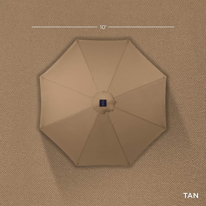 Best Choice Products 10ft Solar Polyester LED Lighted Patio Umbrella w/Tilt Adjustment and UV-Resistant Fabric - Image 4
