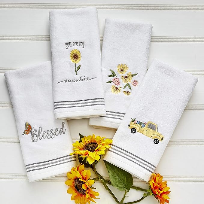 SKL Home by Saturday Knight Ltd. Tossed Flowers Hand Towel - Image 4