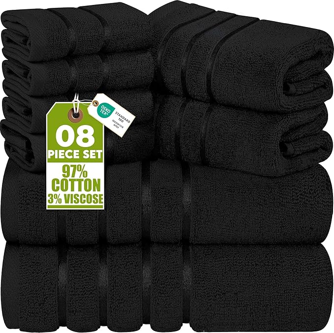 Utopia Towels 8 Piece Luxury Towel Set, 2 Bath, 2 Hand, and 4 Wash Cloths by UTOPIATOWELS