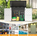 LHBcraft Outdoor Storage Cabinet 36 Cu Ft with Lockable Doors, Portable Horizontal Resin Storage Shed - Easy to Assemble, Waterproof Small Storage Shed with Floor - Image 6