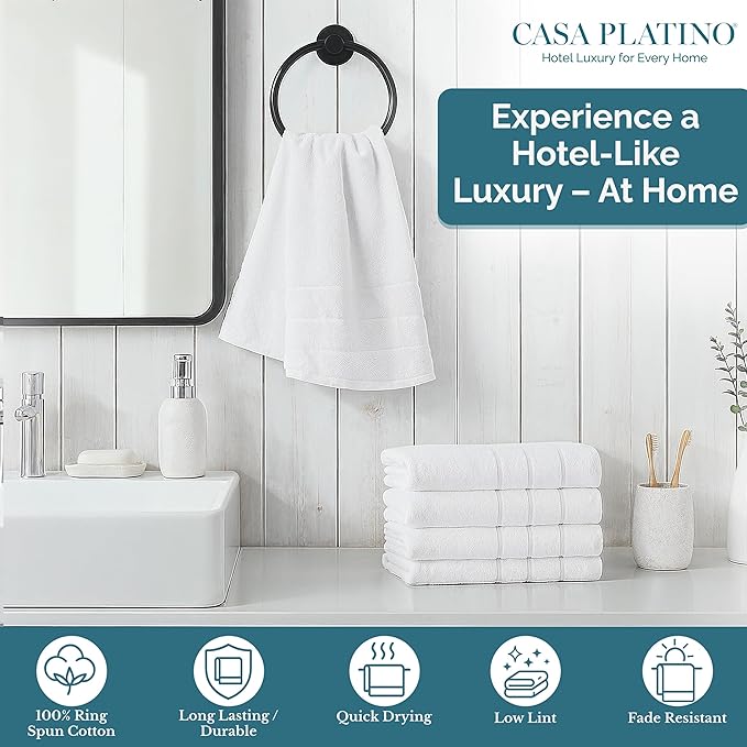 White Hand Towels for Bathroom - Image 2