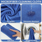 6 Pcs Extra Large Microfiber Cleaning Cloth Reusable Microfiber Towels Thick - Image 3