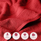 SUPERIOR Solid Egyptian Cotton Towel Set, Washcloths 13” x 13”, Hand Towels 20” - Image 6