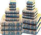 SEMAXE 18-Pack Bath Towel Set Include 6 Bath Towels, 6 Hand Towels, 6 Wash by SEMAXE