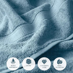 SUPERIOR Solid Egyptian Cotton Towel Set, Washcloths 13” x 13”, Hand Towels 20” - Image 6