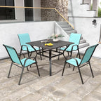 Patio Chairs Set of 6, Stackable Outdoor Dining Chairs for All Weather Textilene Fabric & Metal Frame, Outdoor Chairs Set for Backyard Deck Garden - Image 4