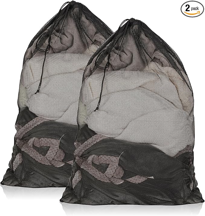2 Pack Mesh Laundry Bags, 23 x 34 Inches Heavy Duty Mesh Laundry Bag, Large by PEASUG