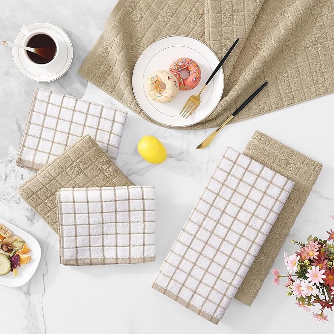 Homaxy Premium Cotton Kitchen Towels 16"x 28", Large Natural Ring Spun 390 GSM - Image 9
