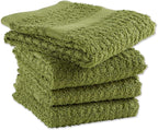 DII Basic Terry Collection Waffle Dishtowel Set, Solid Antique Green, 4 Piece - Image 3