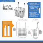 Spectrum Large Over Cabinet Door Organizer White Wire Storage Basket - Image 7