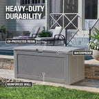 Rubbermaid Extra Large Resin Outdoor Storage Deck Box (134 Gal), Weather Resistant, Gray, Deck Organization for Home/Backyard/Pool Chemicals/Toys/Garden Tools/Porch/Patio Cushions - Image 3