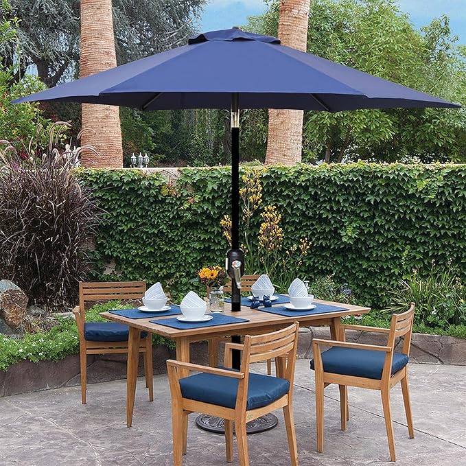 Blissun 7.5 ft Patio Umbrella, Yard Umbrella, Outdoor Market Umbrella with Push Button Tilt Crank (Navy Blue) - Image 7