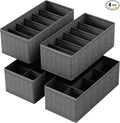 4 PACK Sock Underwear Drawer Organizer Dividers, Collapsible Cabinet Closet by FAMALAHEE