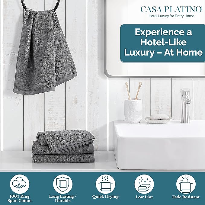 CASA PLATINO Hand Towels for Bathroom - Image 2