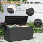 Outdoor Storage Box, Resin Deck Boxes Indoor and outdoor, Waterproof Storage Box Lockable Lid (Black, 101 Gallon) - Image 3