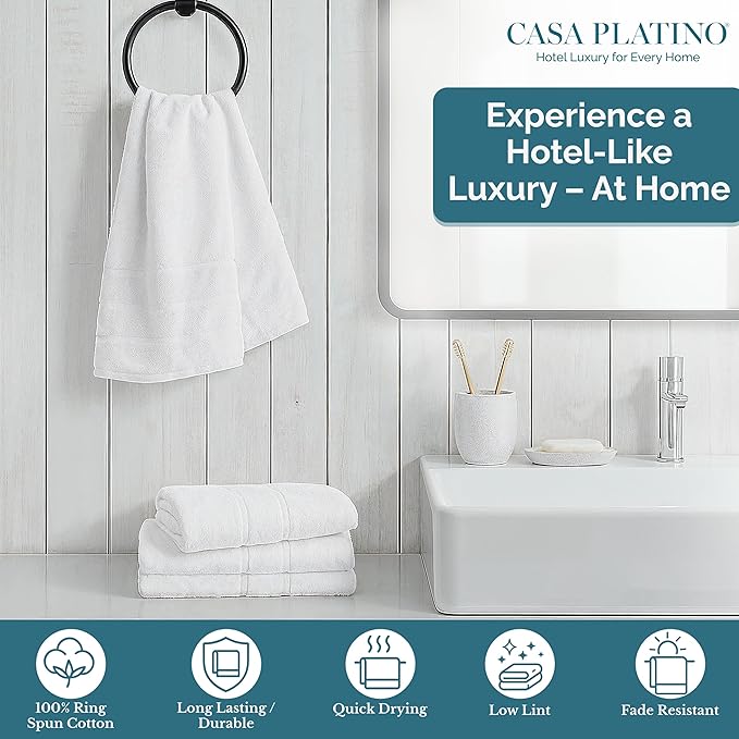 White Hand Towels for Bathroom - Image 2