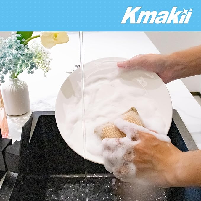 KMAKII Bamboo Kitchen Sponges, Dish Sponge, Super Absorbent Cleaning Sponges - Image 7