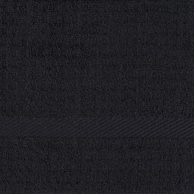 DII Basic Terry Collection Waffle Dishtowel Set, Solid Black, 4 Piece - Image 4