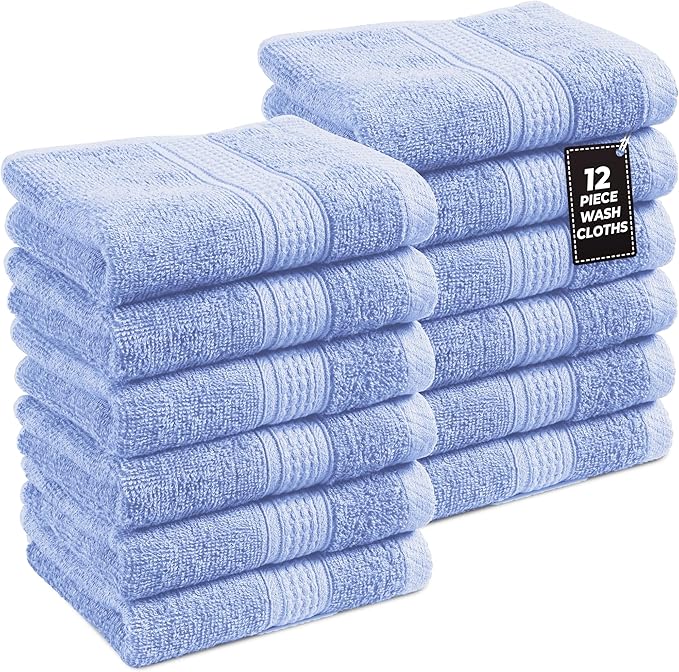 LANE LINEN Blue Wash Cloths by LaneLinen