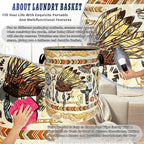 Feather Printed Laundry Basket Oxford Cloth Foldable Boho Laundry Hamper - Image 8