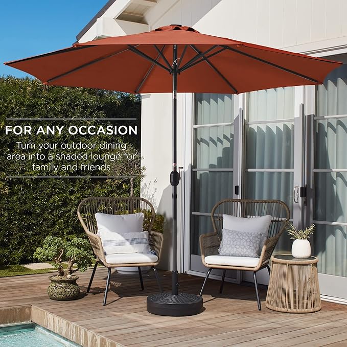 Best Choice Products 10ft Outdoor Table Compatible Steel Polyester Market Patio Umbrella w/Crank and Easy Push Button Tilt - Image 3