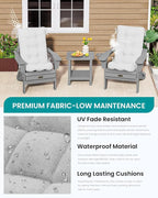 SERWALL HDPE Outdoor Rocking Chair Cushion Set of 4, Memory Foam Cushion Flowers Pattern - Image 6