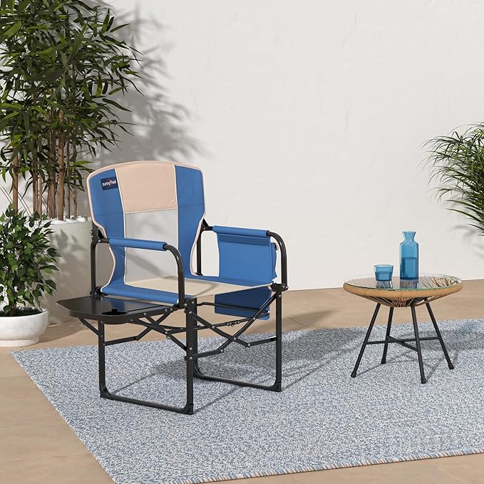 SUNNYFEEL Camping Directors Chair, Heavy Duty,Oversized Portable Folding Chair with Side Table, Pocket for Beach, Fishing,Trip,Picnic,Lawn,Concert Outdoor Foldable Camp Chairs - Image 2