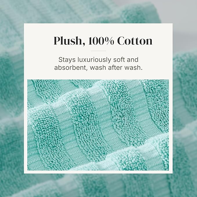 Modern Threads Organic Vines 6-Piece 100% Cotton Towel Set – Yarn Dyed Jacquard - Image 5