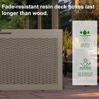 120 Gallon Outdoor Deck Box, Lockable Waterproof Outdoor Storage Boxes For Garden Tools,Indoor Cushions,Accessories Outside Storage Resin Weatherproof Container(Grey) - Image 5