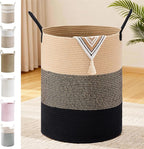 Tall Laundry Basket with Handles, 100L Portable Dirty Clothes Hamper, Boho by SunNewt