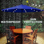 Blissun 9 ft Solar Umbrella 32 LED Lighted Patio Umbrella Table Market Umbrella with Tilt and Crank Outdoor Umbrella for Garden, Deck, Backyard, Pool and Beach (Navy Blue) - Image 4