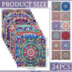 24 Pcs Mandala Eyeglasses Cleaning Cloths Microfiber Lens Cleaning Cloths Soft - Image 2
