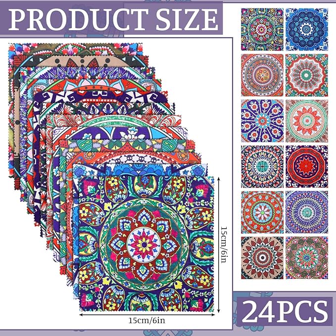 24 Pcs Mandala Eyeglasses Cleaning Cloths Microfiber Lens Cleaning Cloths Soft - Image 2