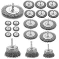 Wire Brush Set 20 Pcs, 1/4 Inch Hex Shank Wheel by Friendsofyourgarden